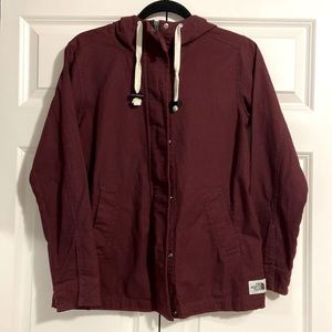 NWOT North Face Maroon Canvas Utility Jacket